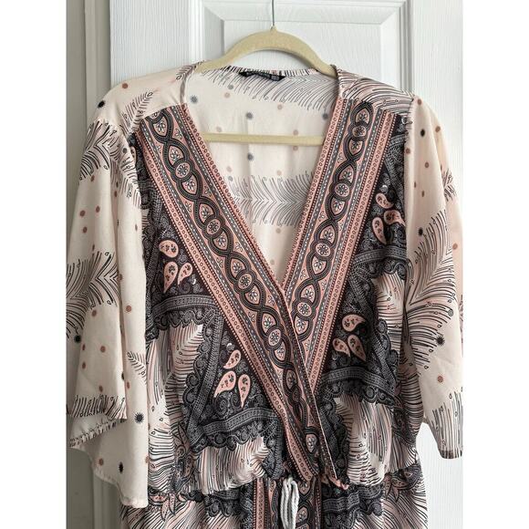 Bloomchic Bandana BohoTassel Trim Elastic Waist Kaftan Dress size 22 - Picture 4 of 9